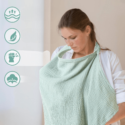 Cape d'allaitement - BreastfeedingCover™ - Vert Clair - Maman Voila